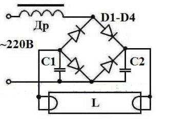 Схема без стартера люминесцентных ламп без стартера и дросселя