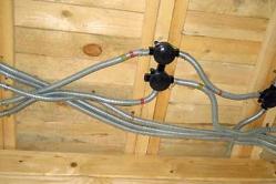 Concealed wiring in a wooden house
