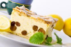 Classic cottage cheese casserole with flour in the oven